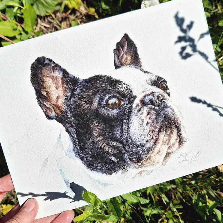 french bulldog watercolor portrait