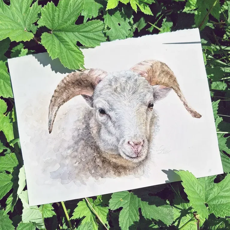 ram watercolor portrait